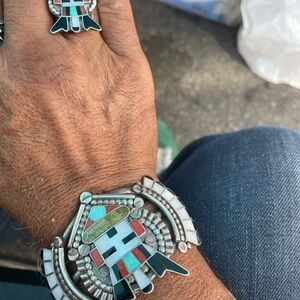 Vintage Zuni cuff and ring set stunning unisex